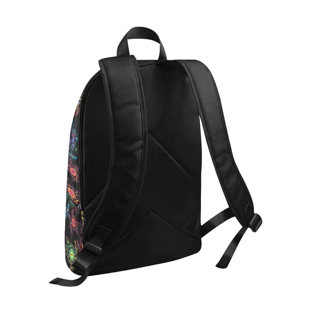 Floral Turtle Fabric Backpack for Adult (Model 1659) Casual Backpack for Adult (1659) e-joyer 