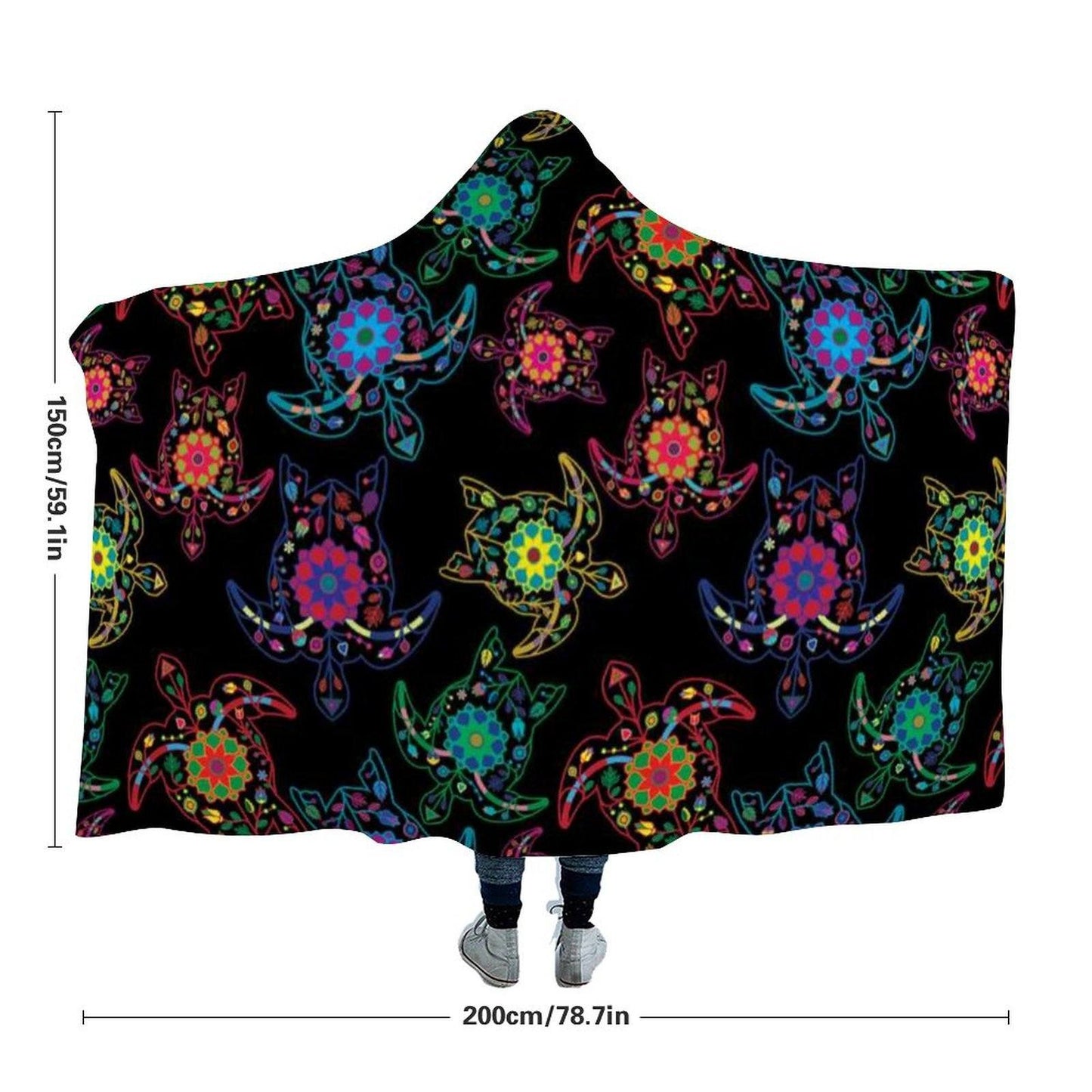 Floral Turtle Hooded Blanket blanket 49 Dzine 