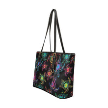 Load image into Gallery viewer, Floral Turtle Leather Tote Bag/Large (Model 1640) bag e-joyer 
