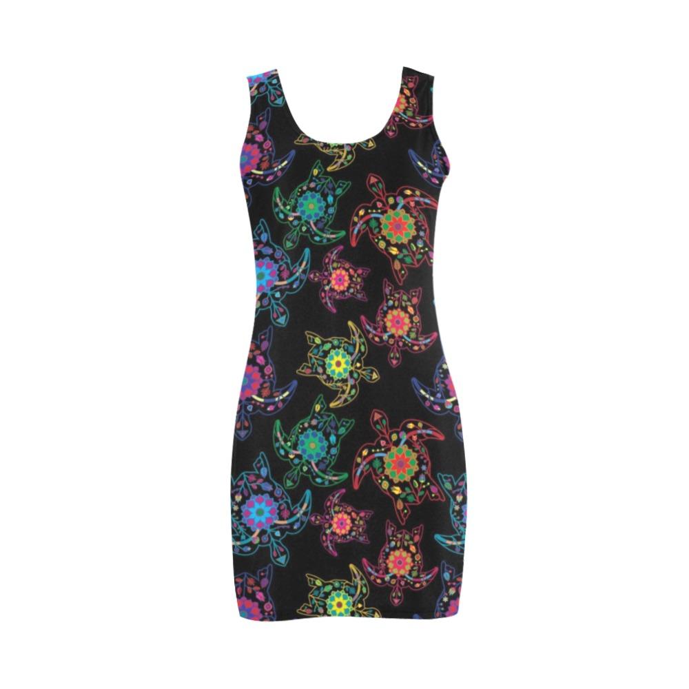 Floral Turtle Medea Vest Dress (Model D06) Medea Vest Dress (D06) e-joyer 