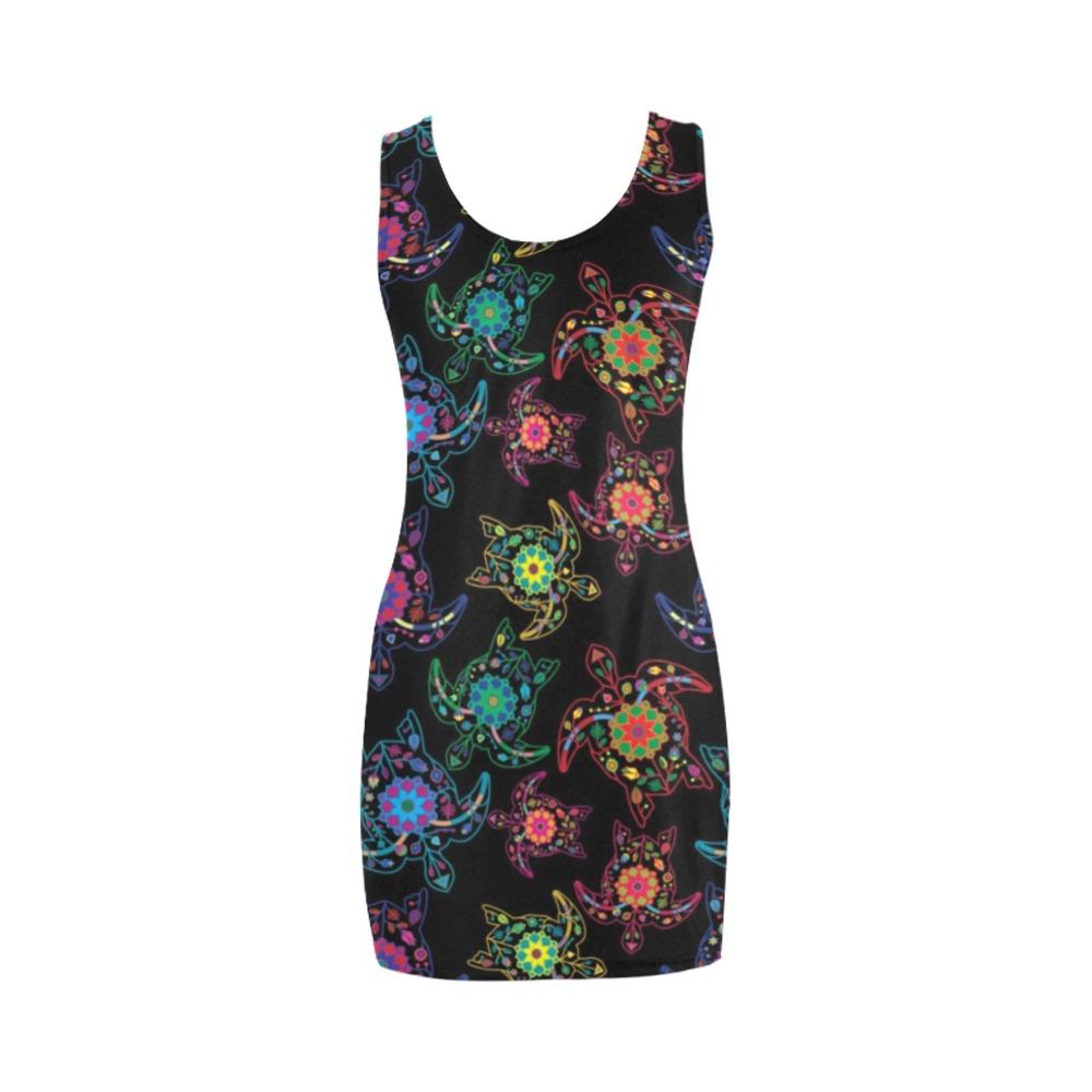 Floral Turtle Medea Vest Dress (Model D06) Medea Vest Dress (D06) e-joyer 