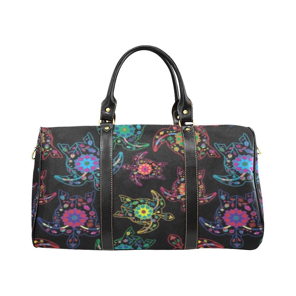 Floral Turtle New Waterproof Travel Bag/Large (Model 1639) Waterproof Travel Bags (1639) e-joyer 