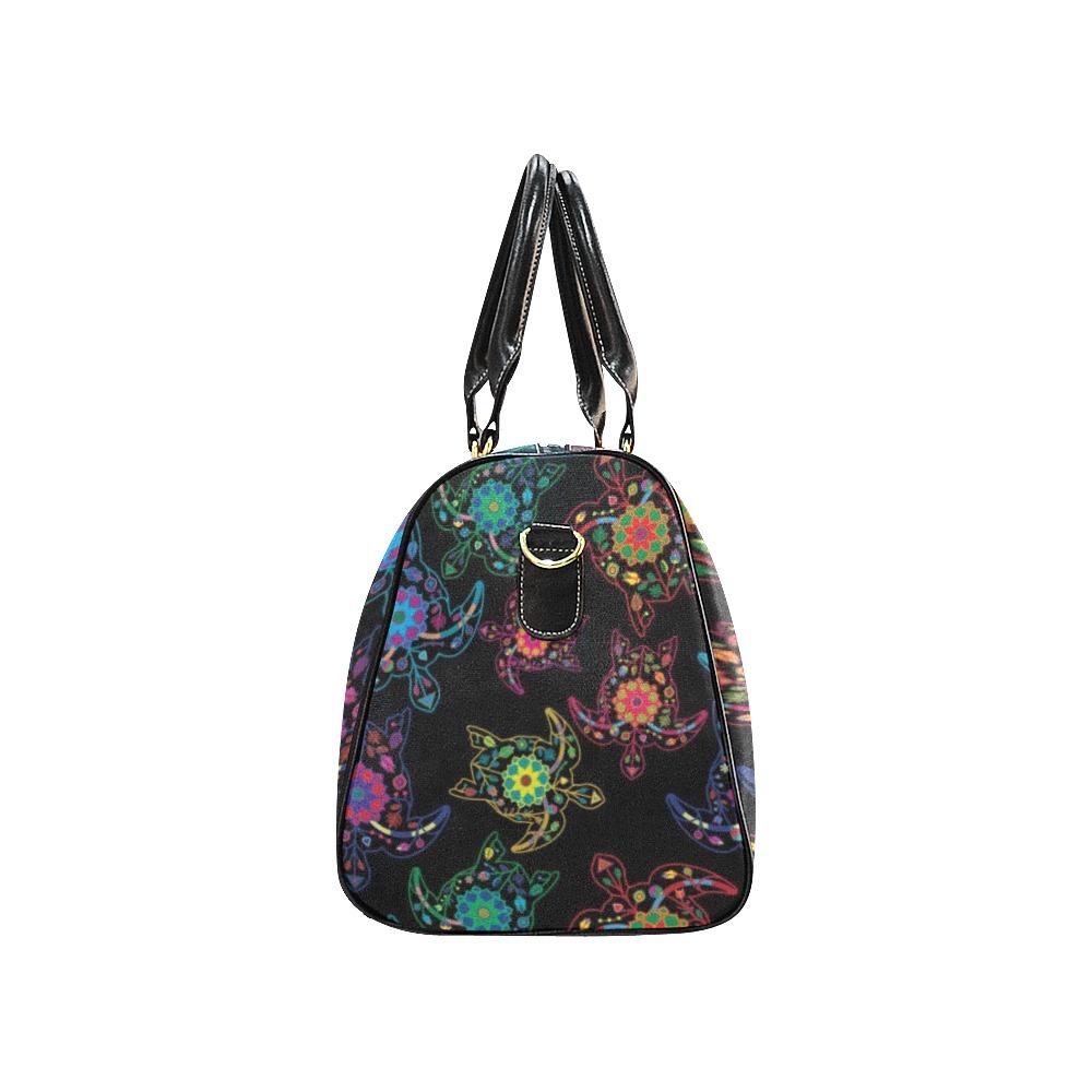 Floral Turtle New Waterproof Travel Bag/Large (Model 1639) Waterproof Travel Bags (1639) e-joyer 