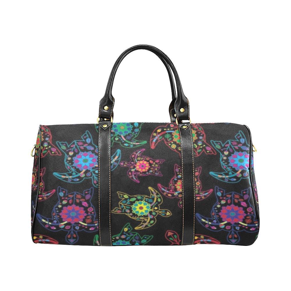 Floral Turtle New Waterproof Travel Bag/Large (Model 1639) Waterproof Travel Bags (1639) e-joyer 