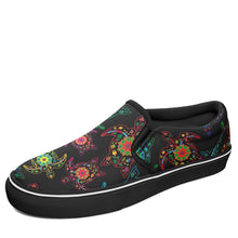 Load image into Gallery viewer, Floral Turtle Otoyimm Canvas Slip On Shoes otoyimm Herman US Youth 1 / EUR 32 Black Sole 
