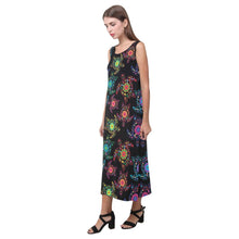 Load image into Gallery viewer, Floral Turtle Phaedra Sleeveless Open Fork Long Dress (Model D08) dress e-joyer 
