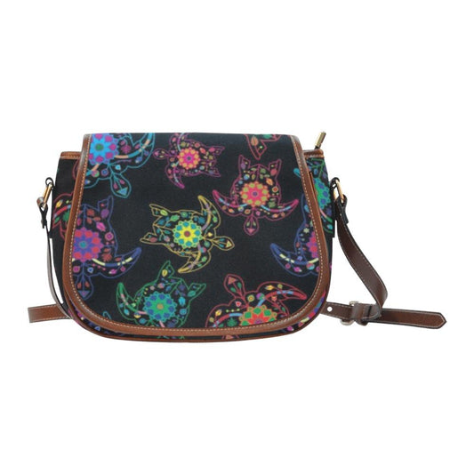 Floral Turtle Saddle Bag/Large (Model 1649) bag e-joyer 