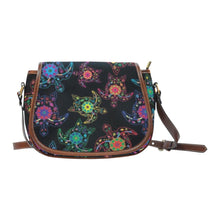 Load image into Gallery viewer, Floral Turtle Saddle Bag/Small (Model 1649) Full Customization bag e-joyer 
