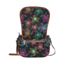 Load image into Gallery viewer, Floral Turtle Saddle Bag/Small (Model 1649) Full Customization bag e-joyer 
