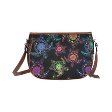 Load image into Gallery viewer, Floral Turtle Saddle Bag/Small (Model 1649) Full Customization bag e-joyer 
