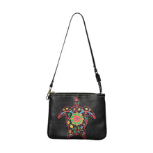 Load image into Gallery viewer, Floral Turtle Small Shoulder Bag (Model 1710) Small Shoulder Bag (1710) e-joyer 
