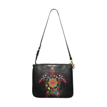 Load image into Gallery viewer, Floral Turtle Small Shoulder Bag (Model 1710) Small Shoulder Bag (1710) e-joyer 
