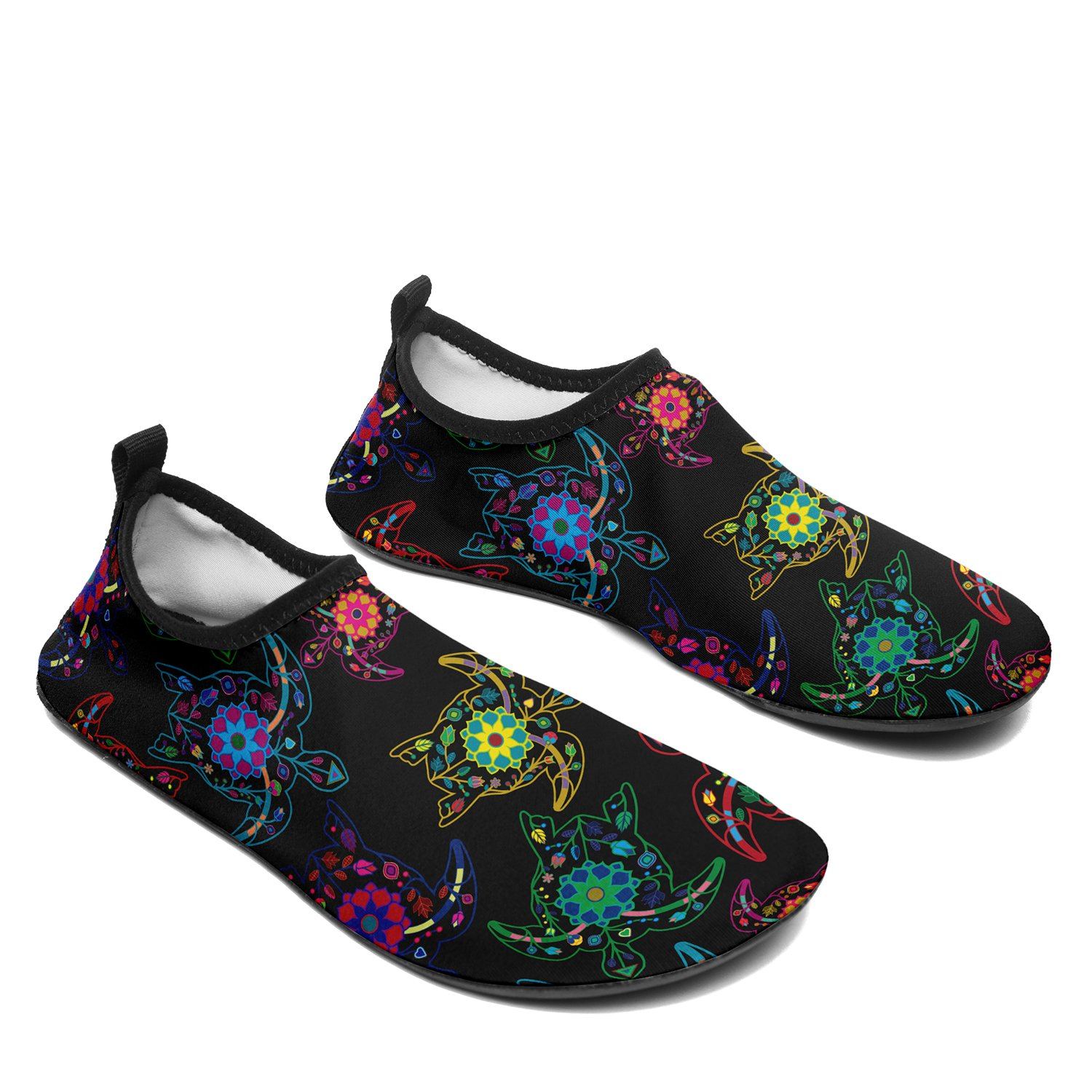 Floral Turtle Sockamoccs Kid's Slip On Shoes Herman 