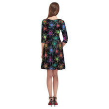 Load image into Gallery viewer, Floral Turtle Tethys Half-Sleeve Skater Dress(Model D20) Tethys Half-Sleeve Skater Dress (D20) e-joyer 
