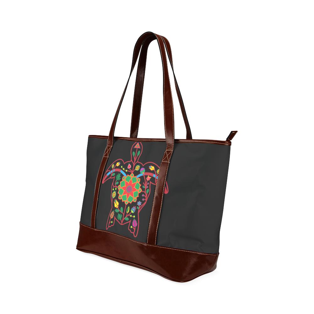 Floral Turtle Tote Handbag (Model 1642) Tote Handbags (1642) e-joyer 