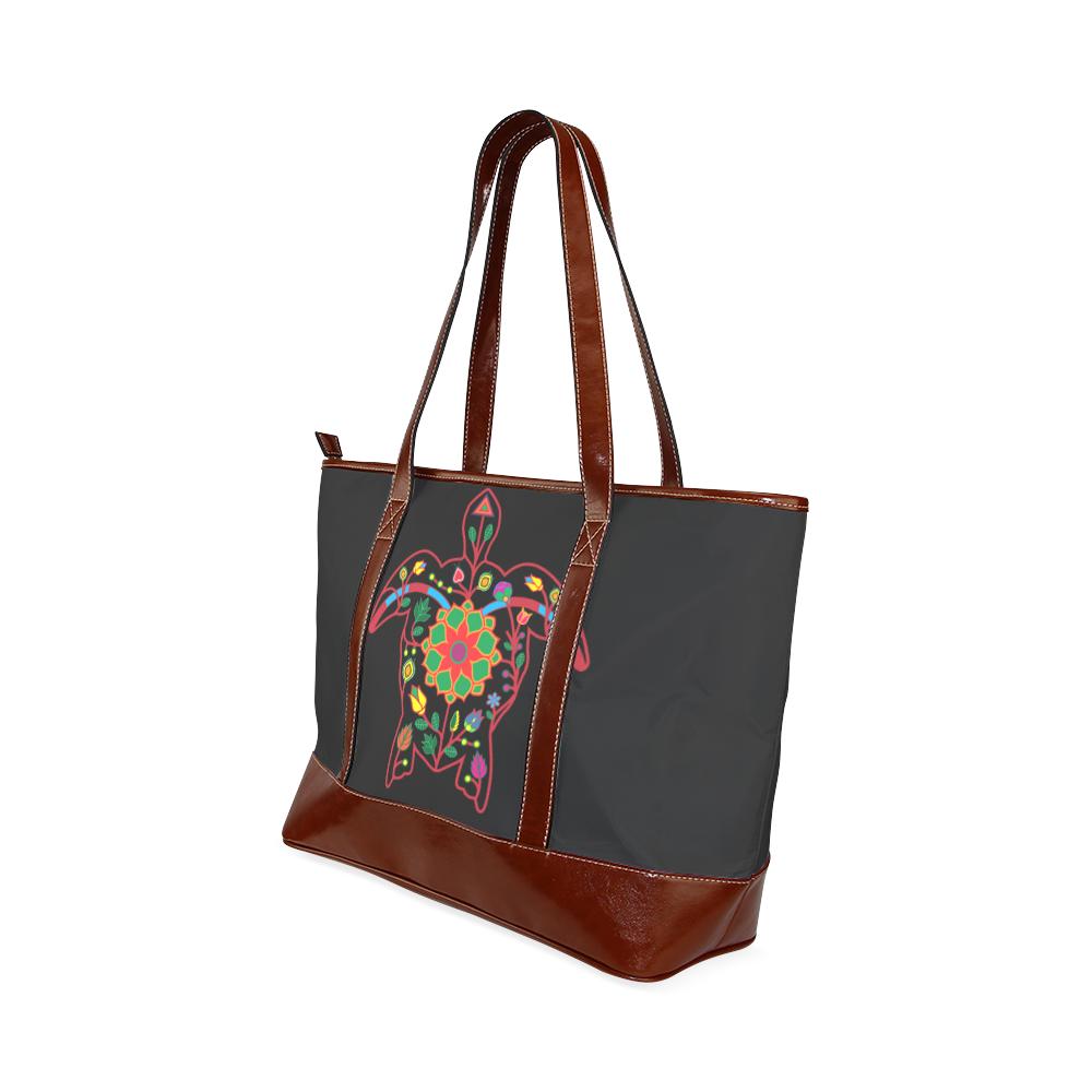 Floral Turtle Tote Handbag (Model 1642) Tote Handbags (1642) e-joyer 