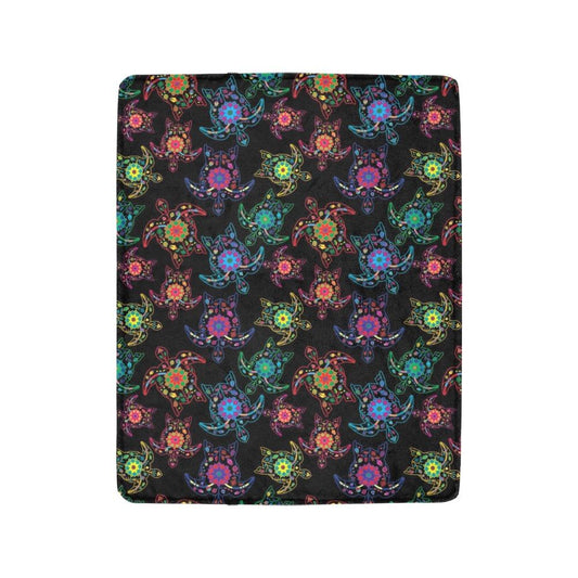 Floral Turtle Ultra-Soft Micro Fleece Blanket 40"x50" Ultra-Soft Blanket 40''x50'' e-joyer 