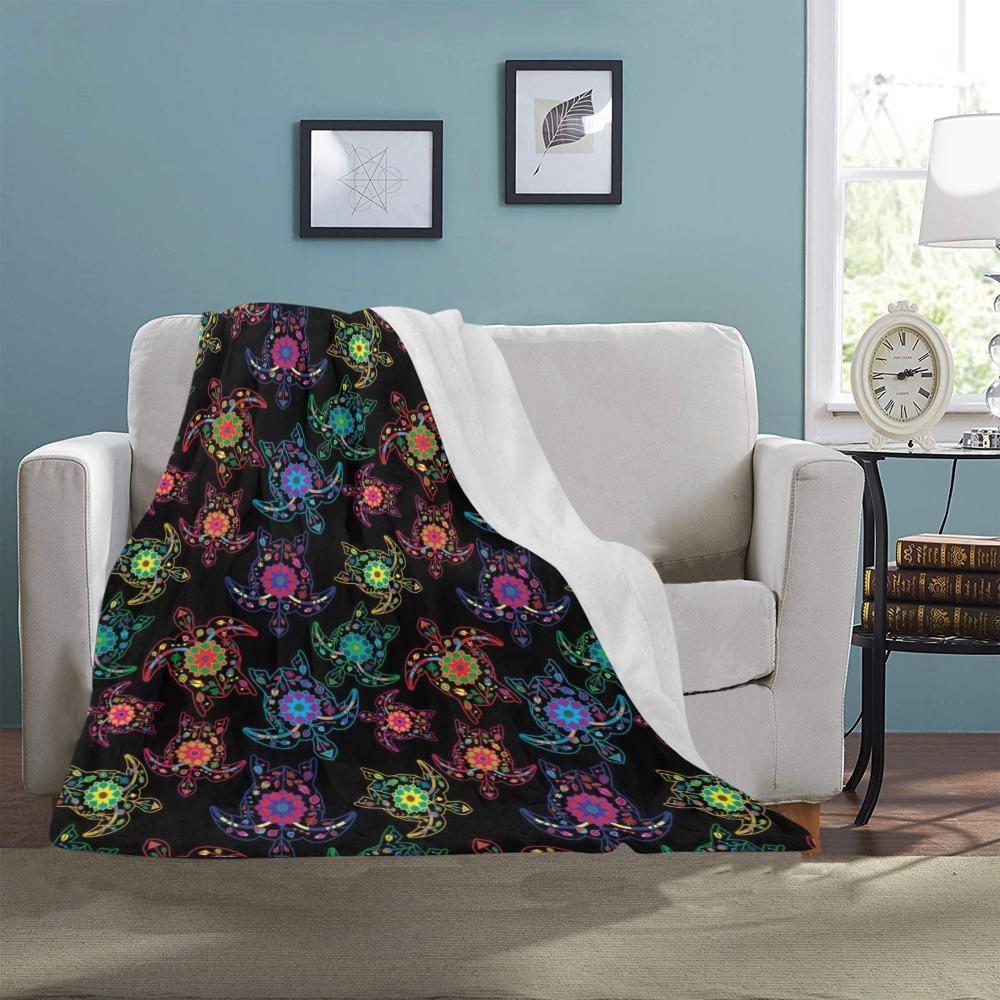 Floral Turtle Ultra-Soft Micro Fleece Blanket 40"x50" Ultra-Soft Blanket 40''x50'' e-joyer 