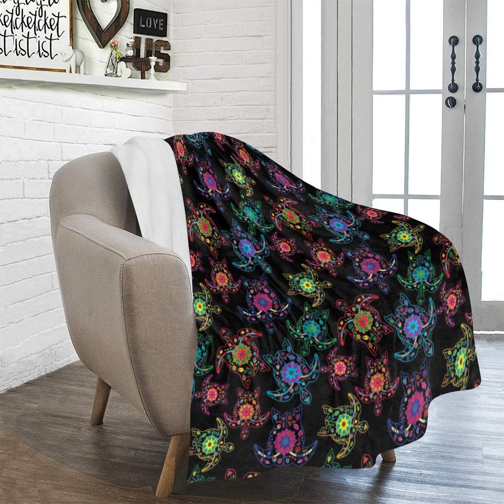 Floral Turtle Ultra-Soft Micro Fleece Blanket 50"x60" Ultra-Soft Blanket 50''x60'' e-joyer 