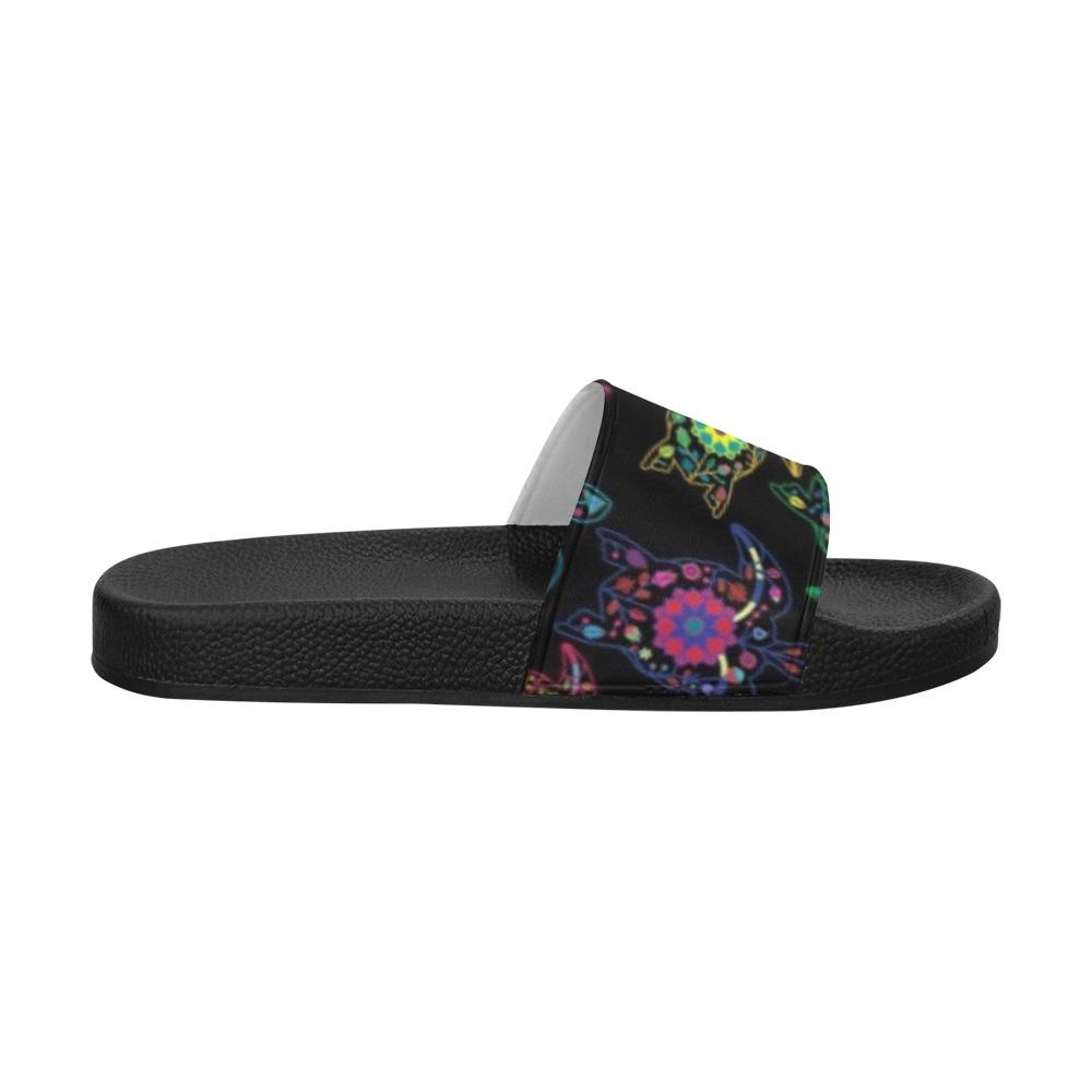 Floral Turtle Women's Slide Sandals (Model 057) Women's Slide Sandals (057) e-joyer 