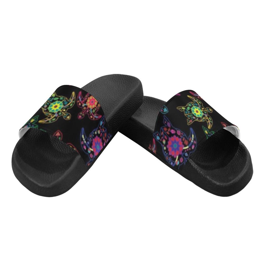 Floral Turtle Women's Slide Sandals (Model 057) Women's Slide Sandals (057) e-joyer 