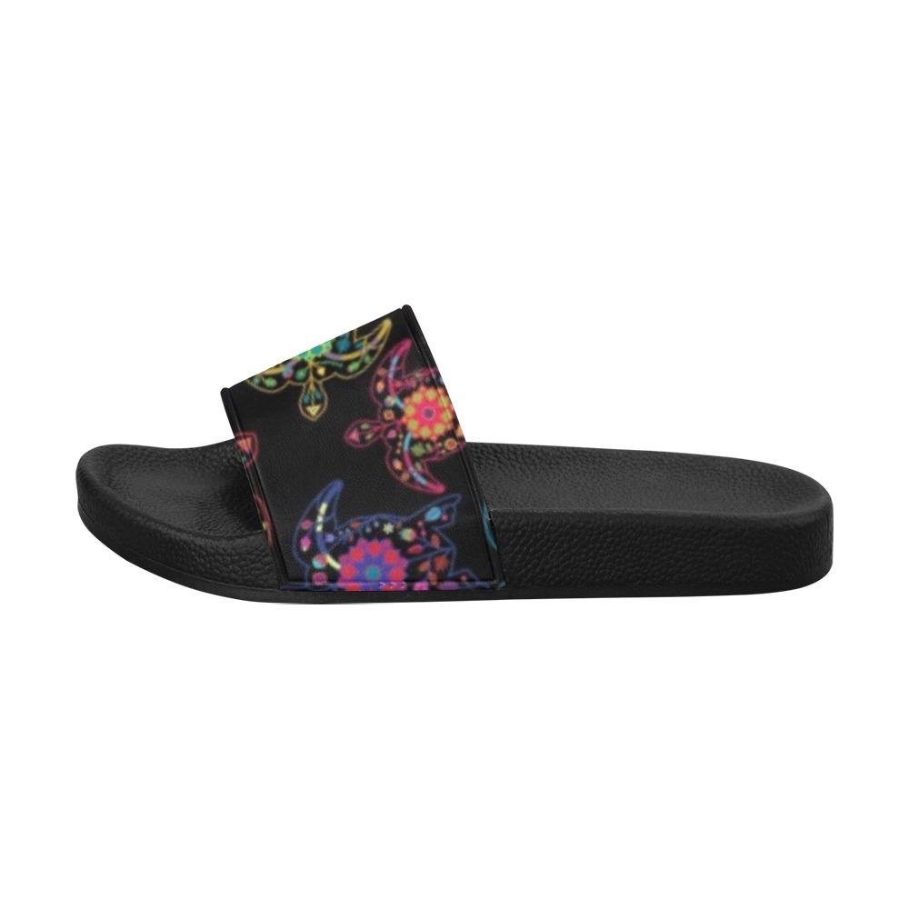 Floral Turtle Women's Slide Sandals (Model 057) Women's Slide Sandals (057) e-joyer 