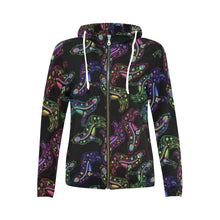 Load image into Gallery viewer, Floral Wolf All Over Print Full Zip Hoodie for Women (Model H14) All Over Print Full Zip Hoodie for Women (H14) e-joyer 
