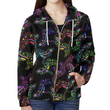 Load image into Gallery viewer, Floral Wolf All Over Print Full Zip Hoodie for Women (Model H14) All Over Print Full Zip Hoodie for Women (H14) e-joyer 
