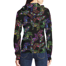 Load image into Gallery viewer, Floral Wolf All Over Print Full Zip Hoodie for Women (Model H14) All Over Print Full Zip Hoodie for Women (H14) e-joyer 
