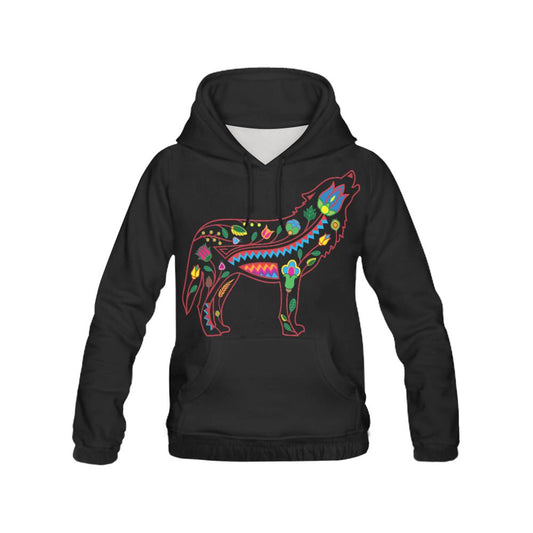 Floral Wolf All Over Print Hoodie for Men (USA Size) (Model H13) All Over Print Hoodie for Men (H13) e-joyer 