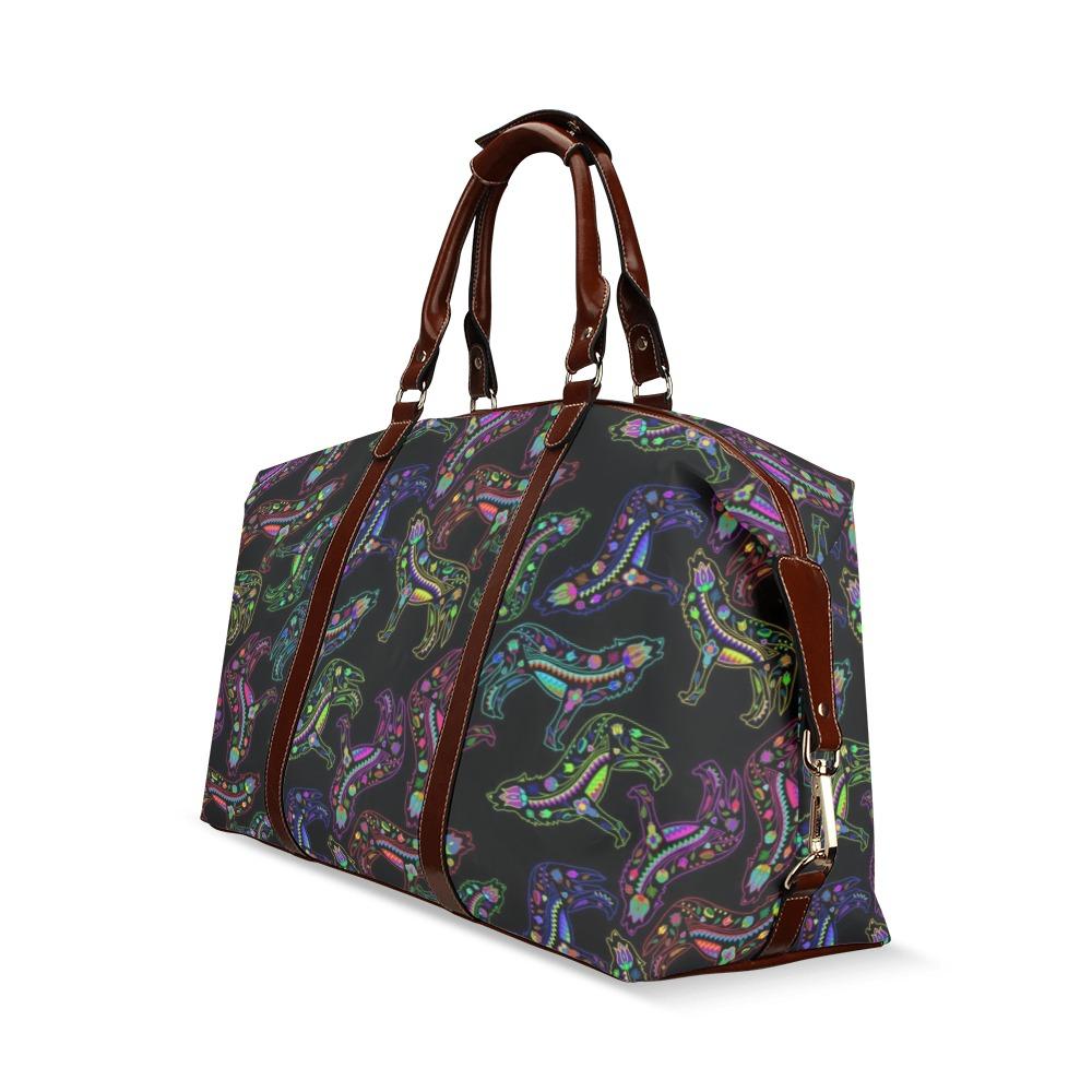 Floral Wolf Classic Travel Bag (Model 1643) Remake Classic Travel Bags (1643) e-joyer 