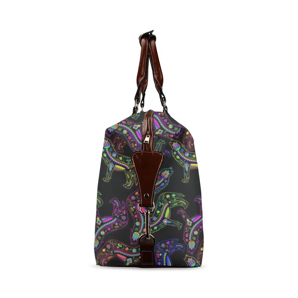 Floral Wolf Classic Travel Bag (Model 1643) Remake Classic Travel Bags (1643) e-joyer 