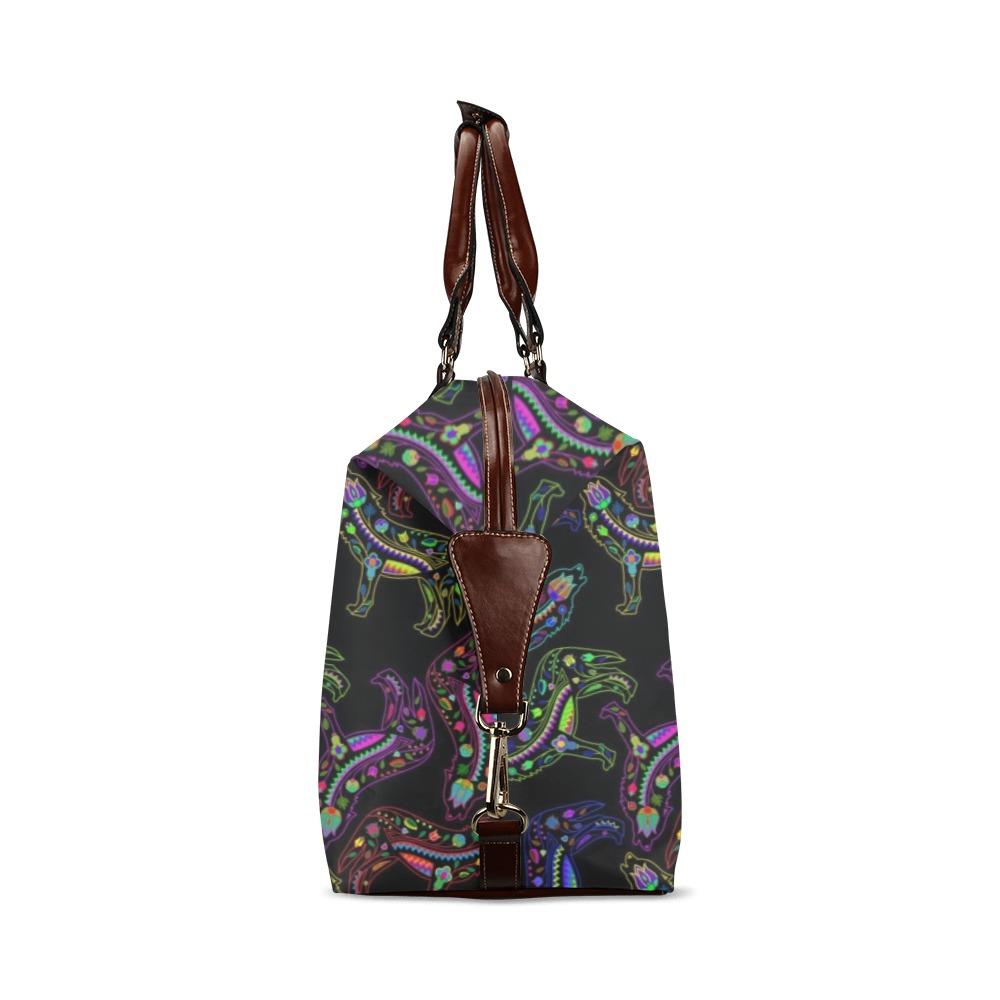 Floral Wolf Classic Travel Bag (Model 1643) Remake Classic Travel Bags (1643) e-joyer 