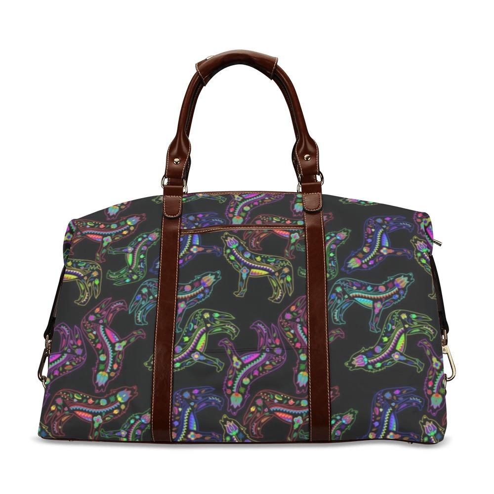 Floral Wolf Classic Travel Bag (Model 1643) Remake Classic Travel Bags (1643) e-joyer 