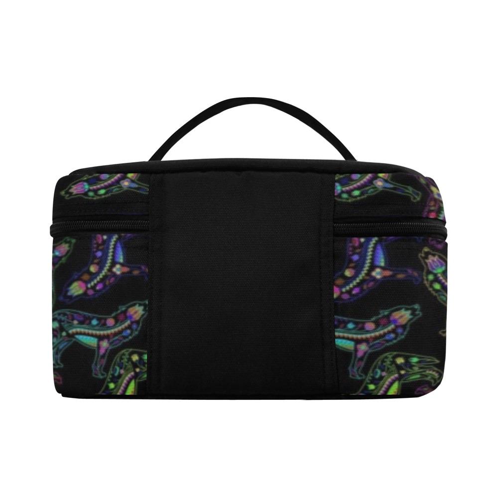 Floral Wolf Cosmetic Bag/Large (Model 1658) Cosmetic Bag e-joyer 