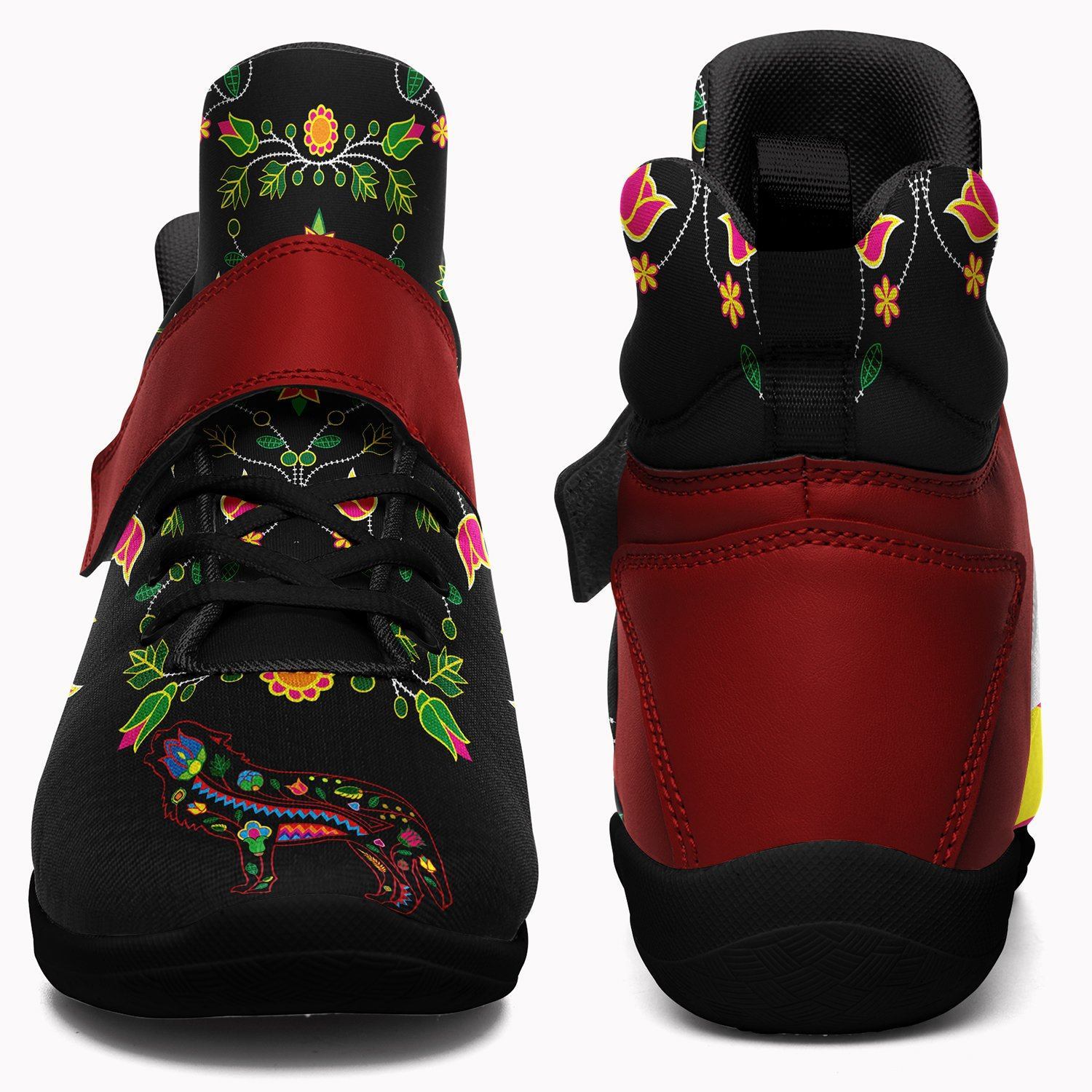 Floral Wolf Ipottaa Basketball / Sport High Top Shoes - Black Sole 49 Dzine 