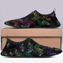 Load image into Gallery viewer, Floral Wolf Sockamoccs Kid&#39;s Slip On Shoes Herman 
