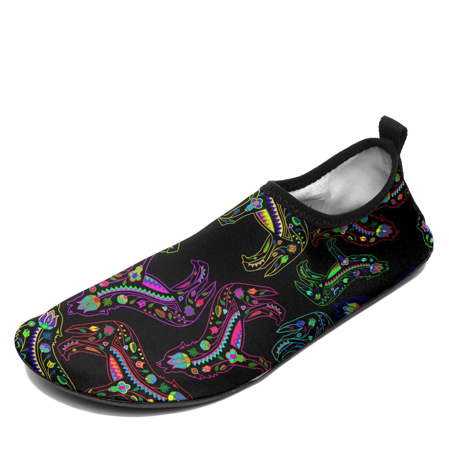 Floral Wolf Sockamoccs Slip On Shoes Herman 