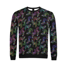 Load image into Gallery viewer, Floral Wolves All Over Print Crewneck Sweatshirt for Men (Model H18) shirt e-joyer 
