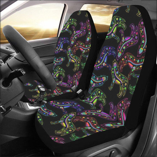 Floral Wolves Car Seat Covers (Set of 2) Car Seat Covers e-joyer 