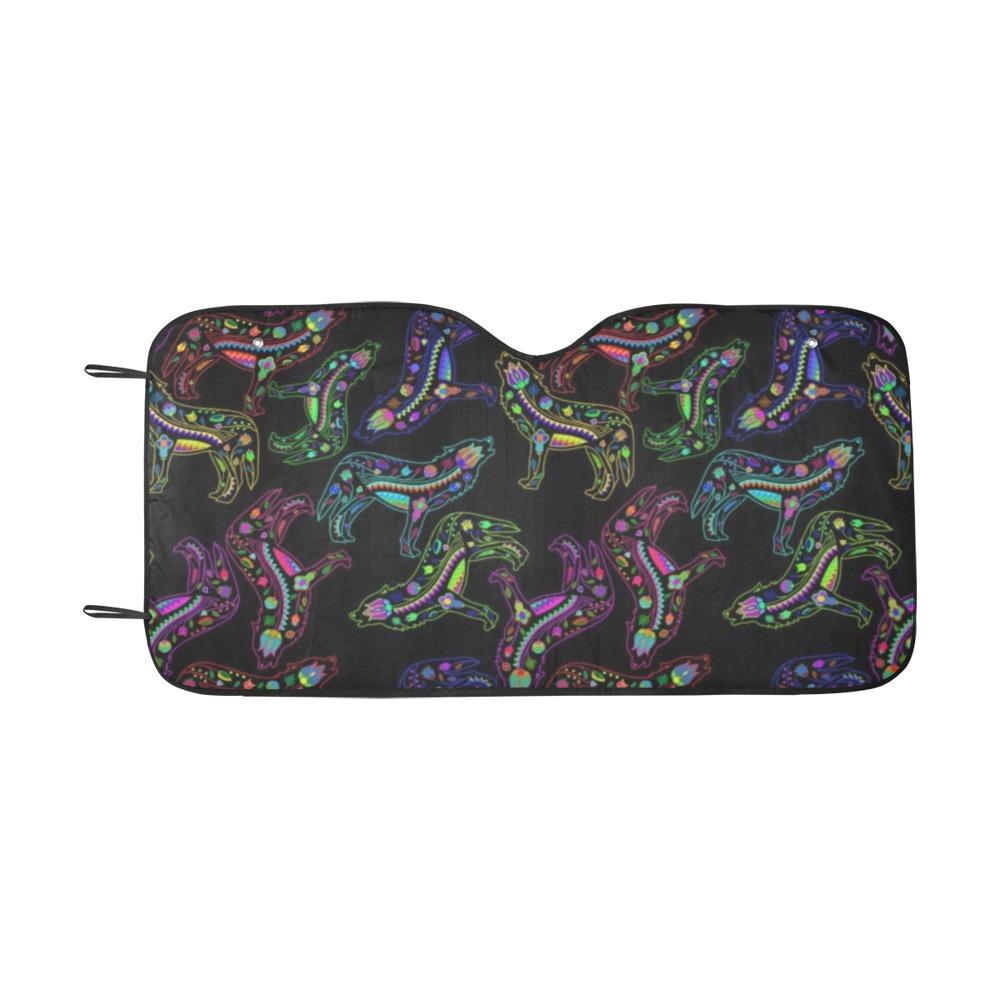 Floral Wolves Car Sun Shade 55