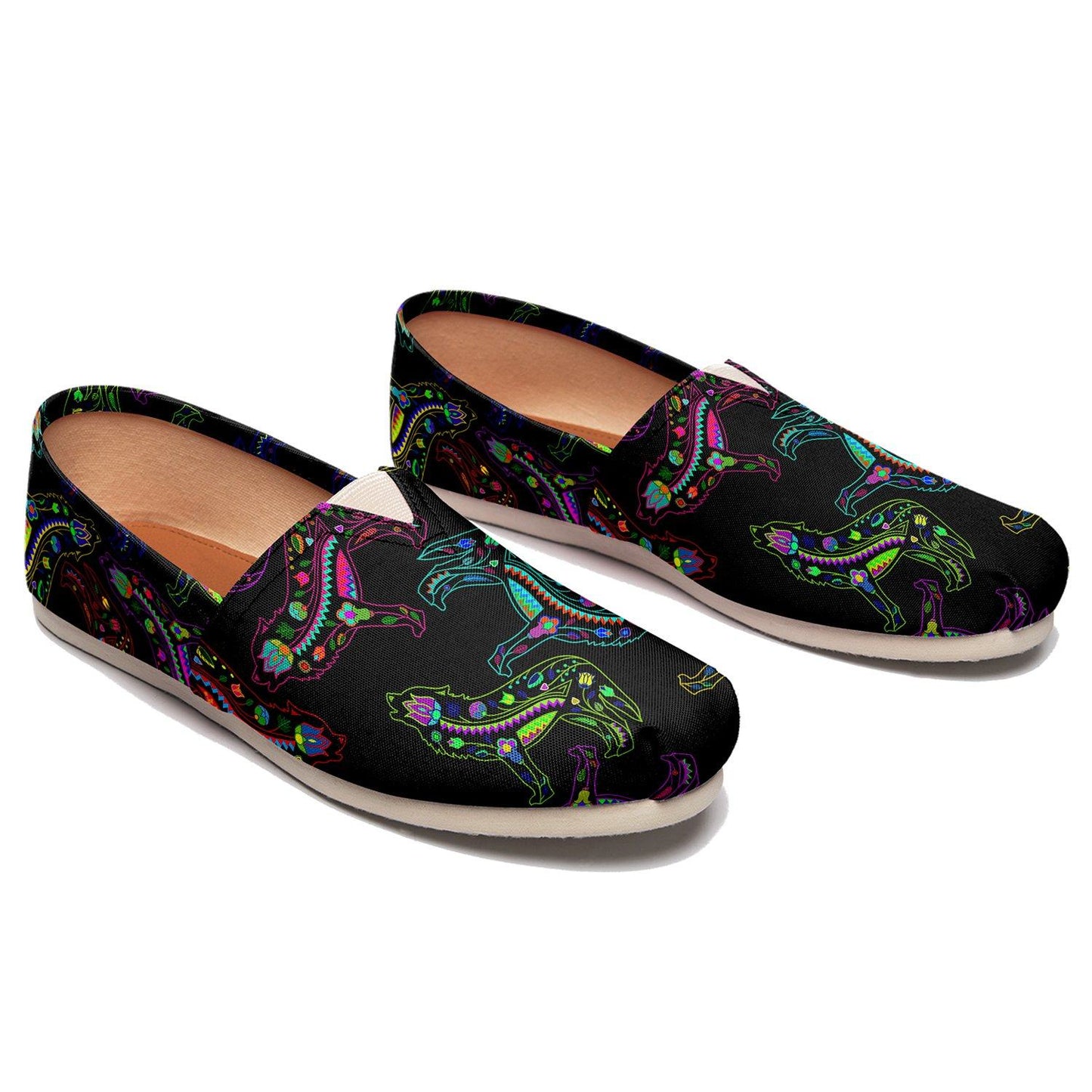 Floral Wolves Casual Unisex Slip On Shoe Herman 