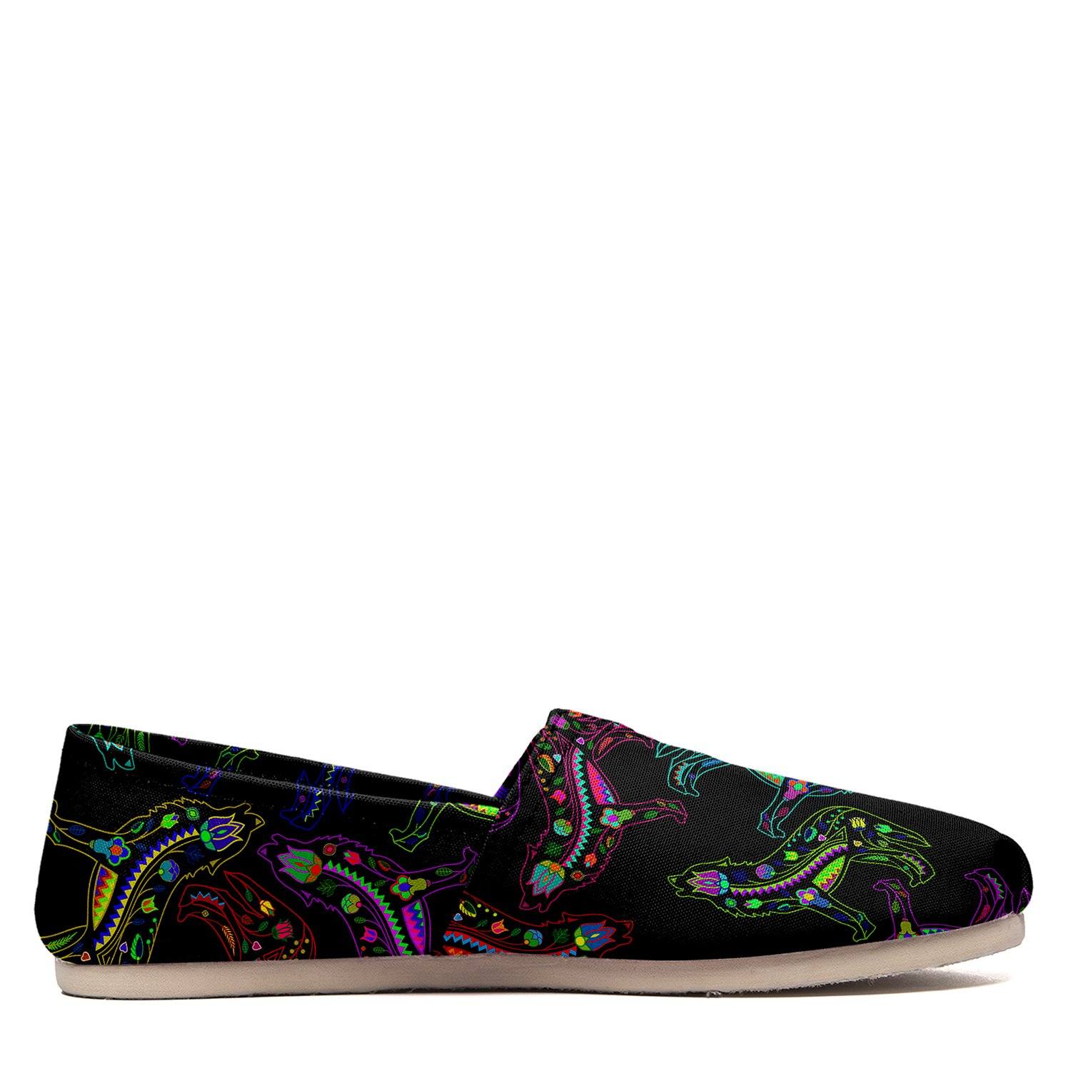 Floral Wolves Casual Unisex Slip On Shoe Herman 