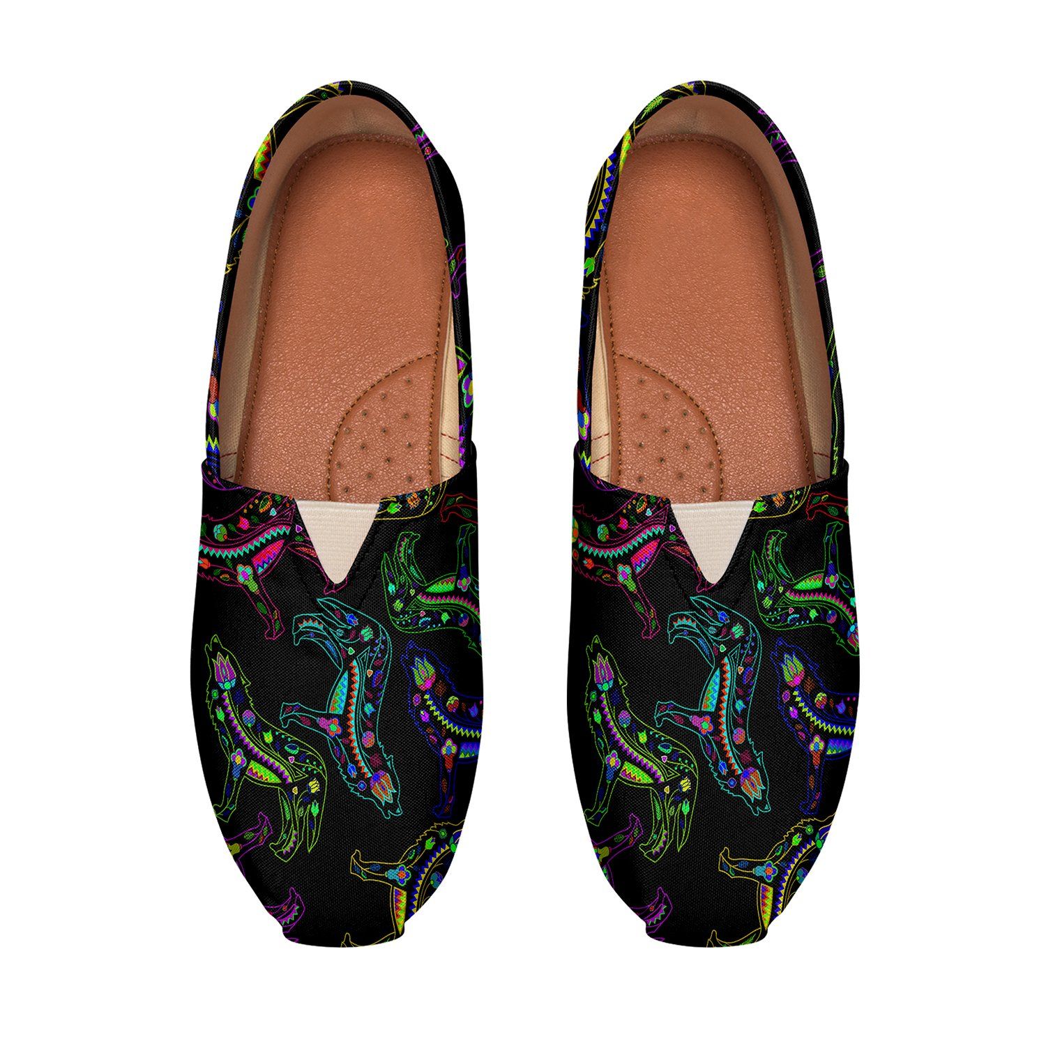 Floral Wolves Casual Unisex Slip On Shoe Herman 