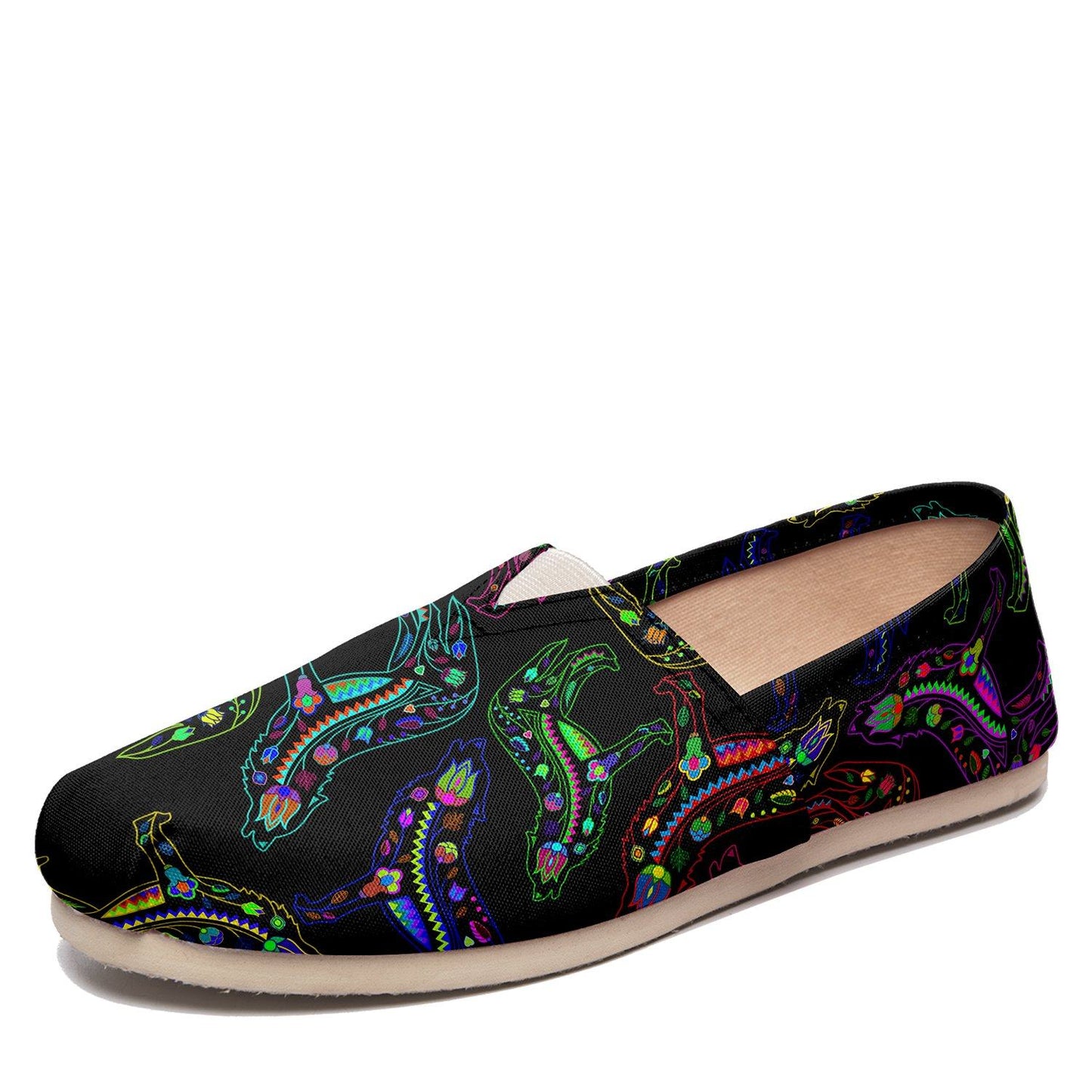 Floral Wolves Casual Unisex Slip On Shoe Herman 