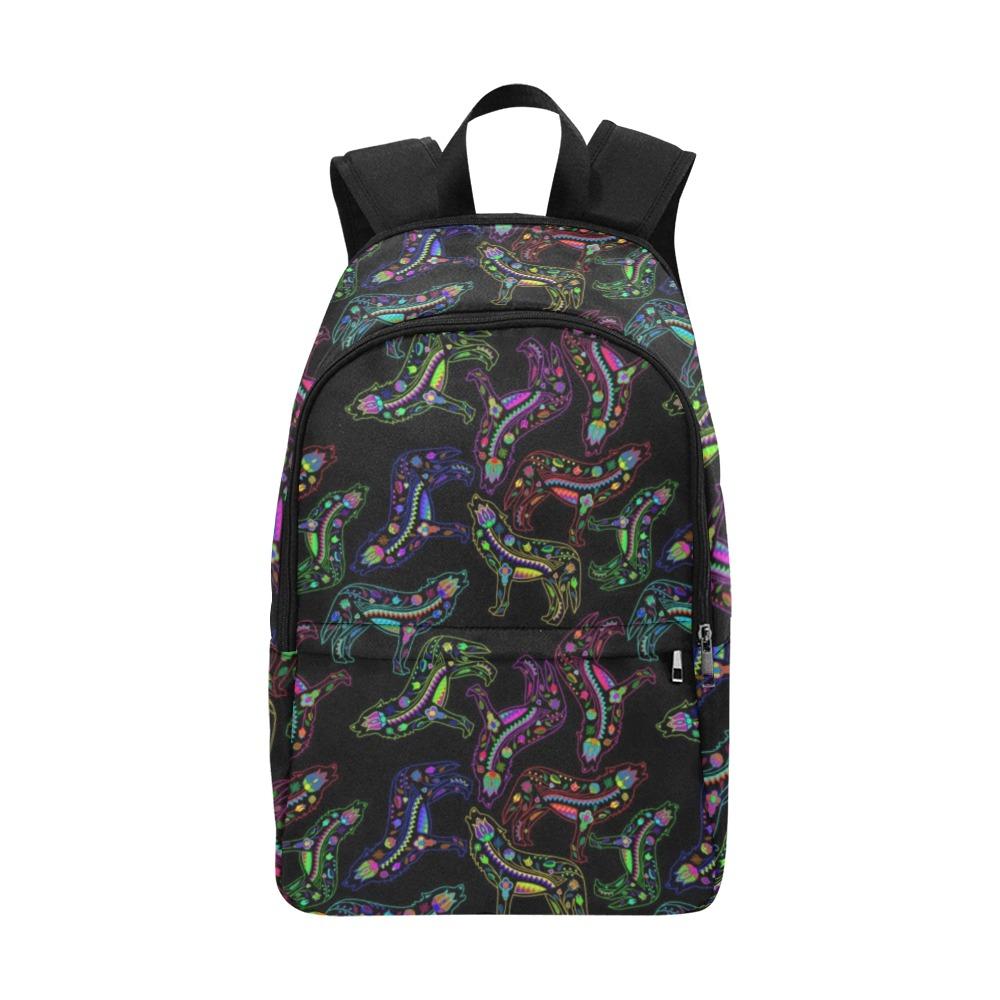 Floral Wolves Fabric Backpack for Adult (Model 1659) Casual Backpack for Adult (1659) e-joyer 