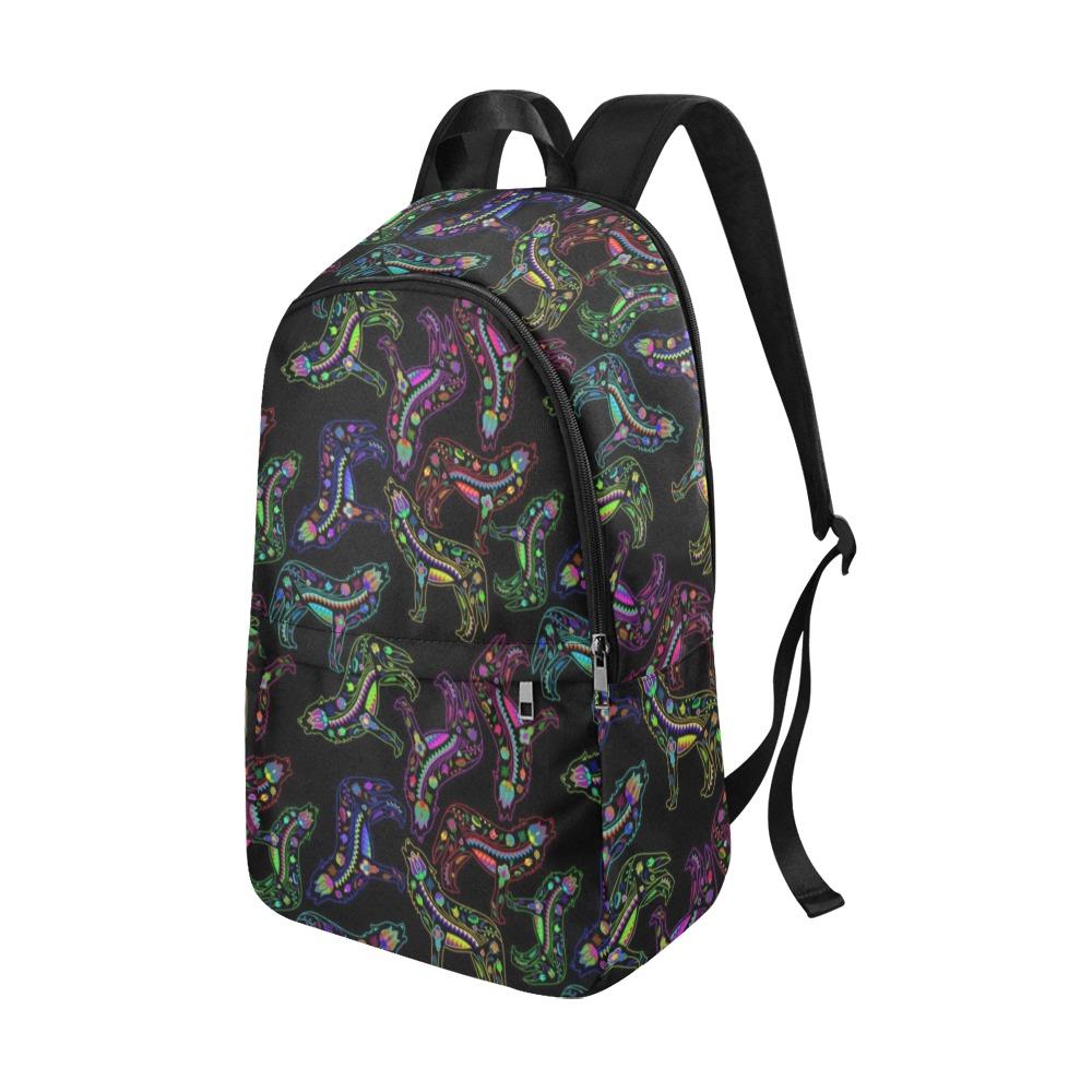Floral Wolves Fabric Backpack for Adult (Model 1659) Casual Backpack for Adult (1659) e-joyer 