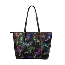 Load image into Gallery viewer, Floral Wolves Leather Tote Bag/Large (Model 1640) bag e-joyer 
