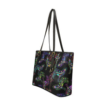 Load image into Gallery viewer, Floral Wolves Leather Tote Bag/Large (Model 1640) bag e-joyer 
