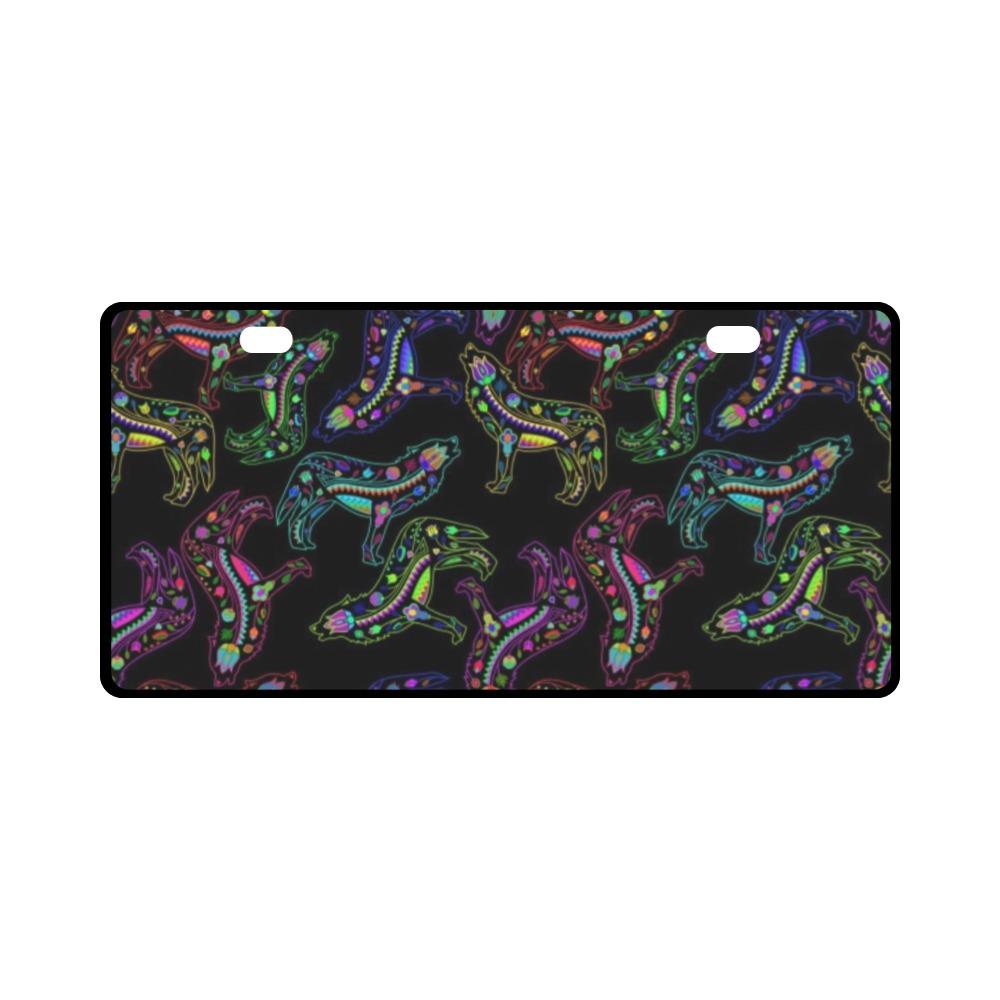 Floral Wolves License Plate License Plate e-joyer 